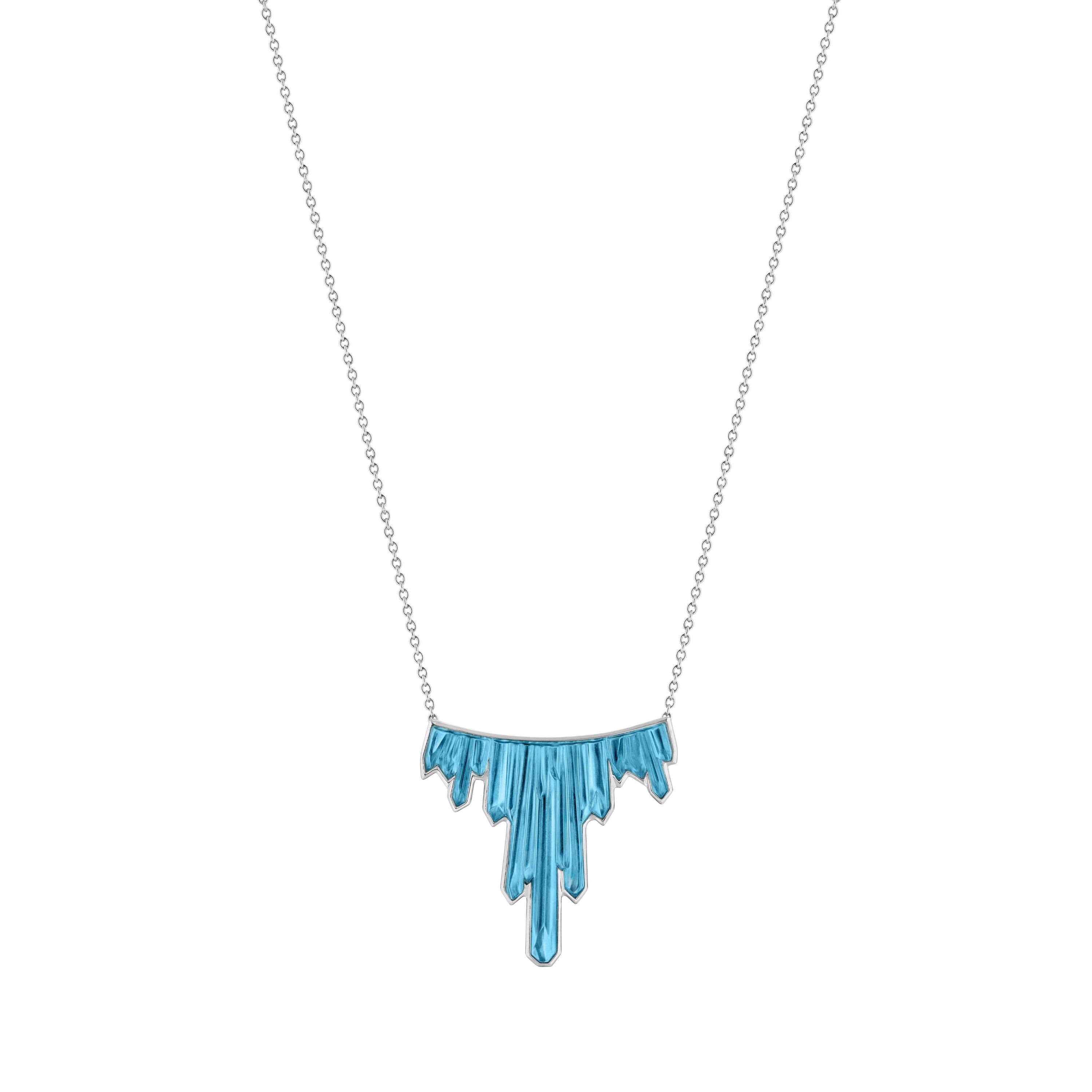 COLLIER TERRAMINERAL 3 CRISTAUX - CRISTAL BLEU PERSÉPOLIS, ARGENT