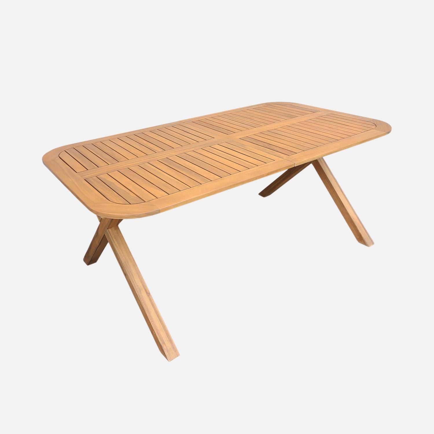 Tanzo - Mesa de jardín extensible de madera de acacia, 6-8 personas