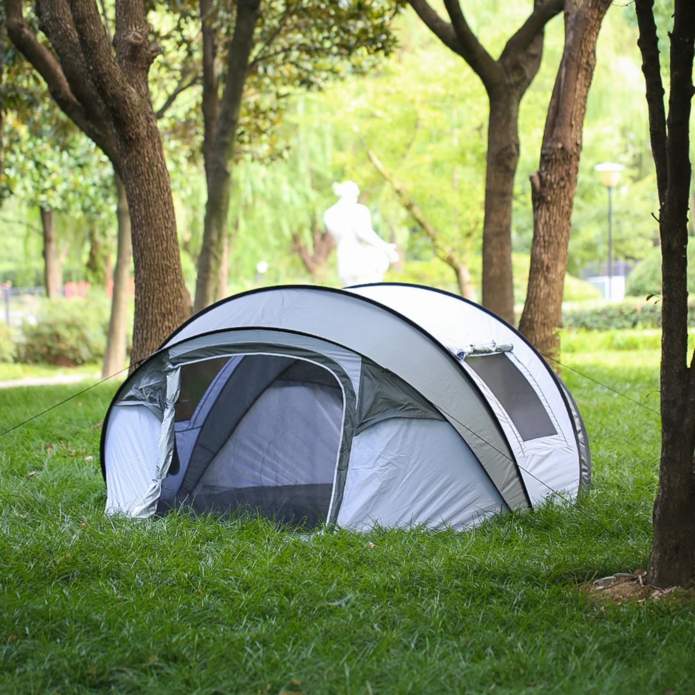, 4-6 Persons White + Gray Pop-Up Boat Tent, , , - Image 4