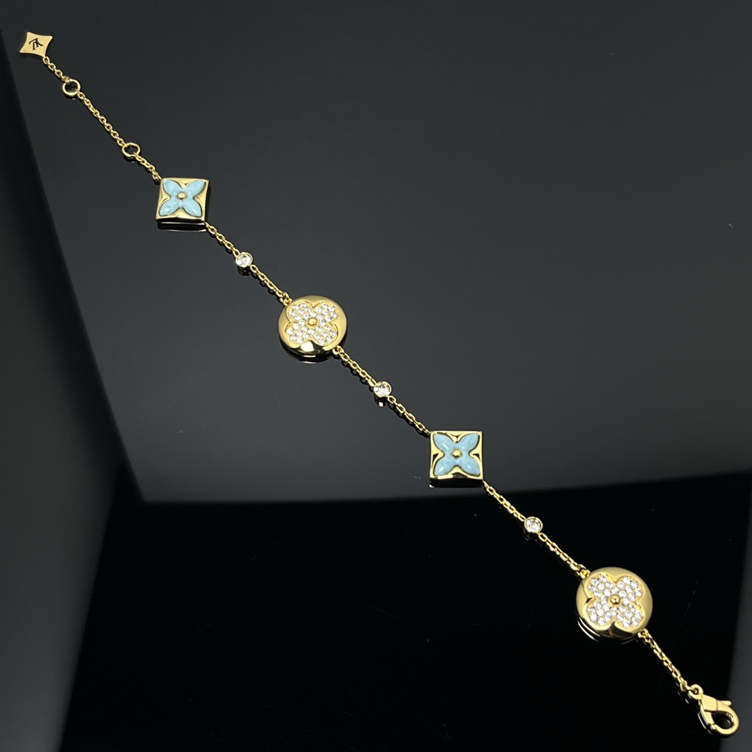 Louis Vuitton Diamond Sun Blue Amazonite Star Bracelet - Original Replica Club
