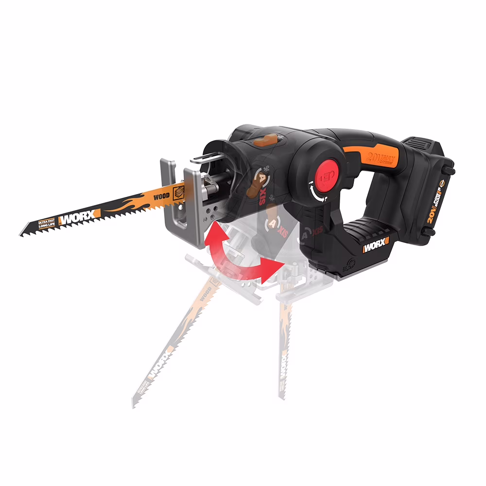 Worx WX550L 20V Power Share Axis Cordless Reciprocating Jig Saw (Battery Charger Included)