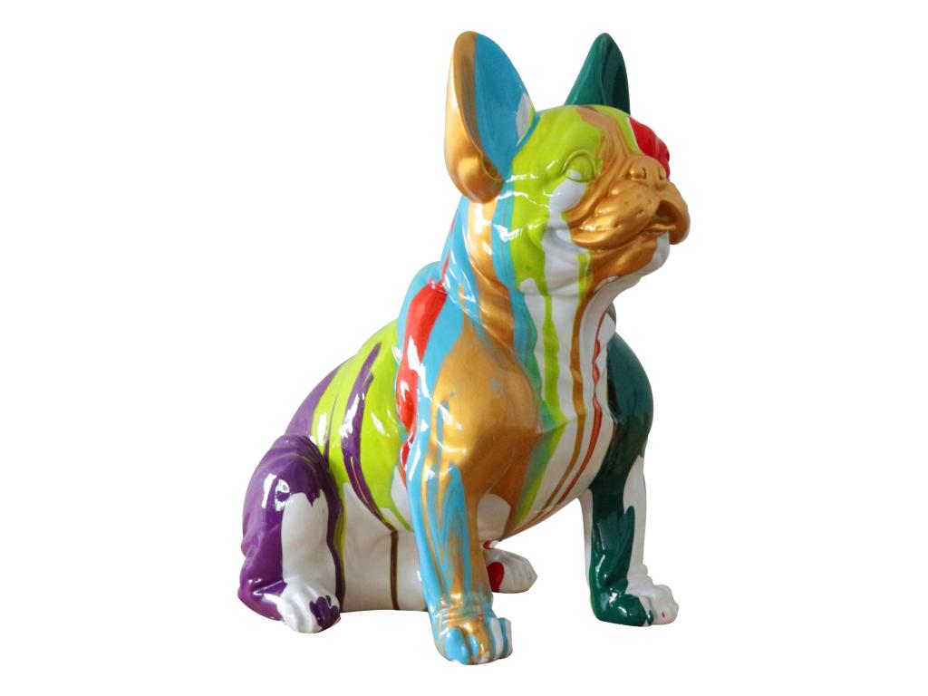 Figura Boston Terrier Sentado Laocacasas Nina 40x29x45 cm Multicolor