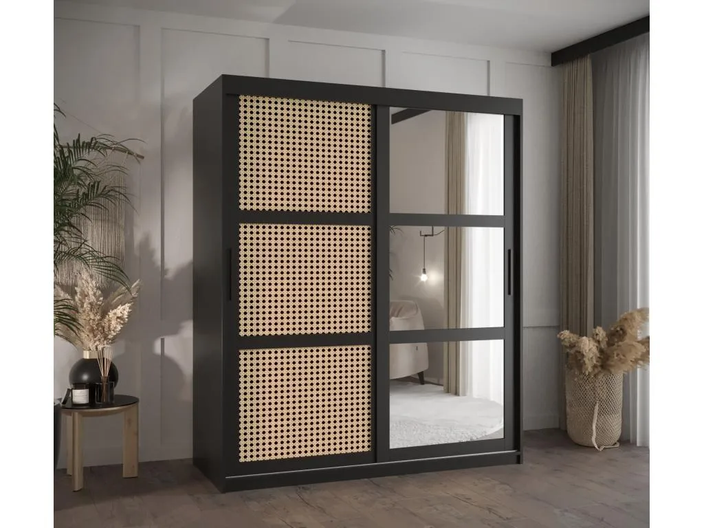 ARMARIO Decounico 2 DE PUERTAS CORREDERAS 200/150/62 2 puertas (negro)