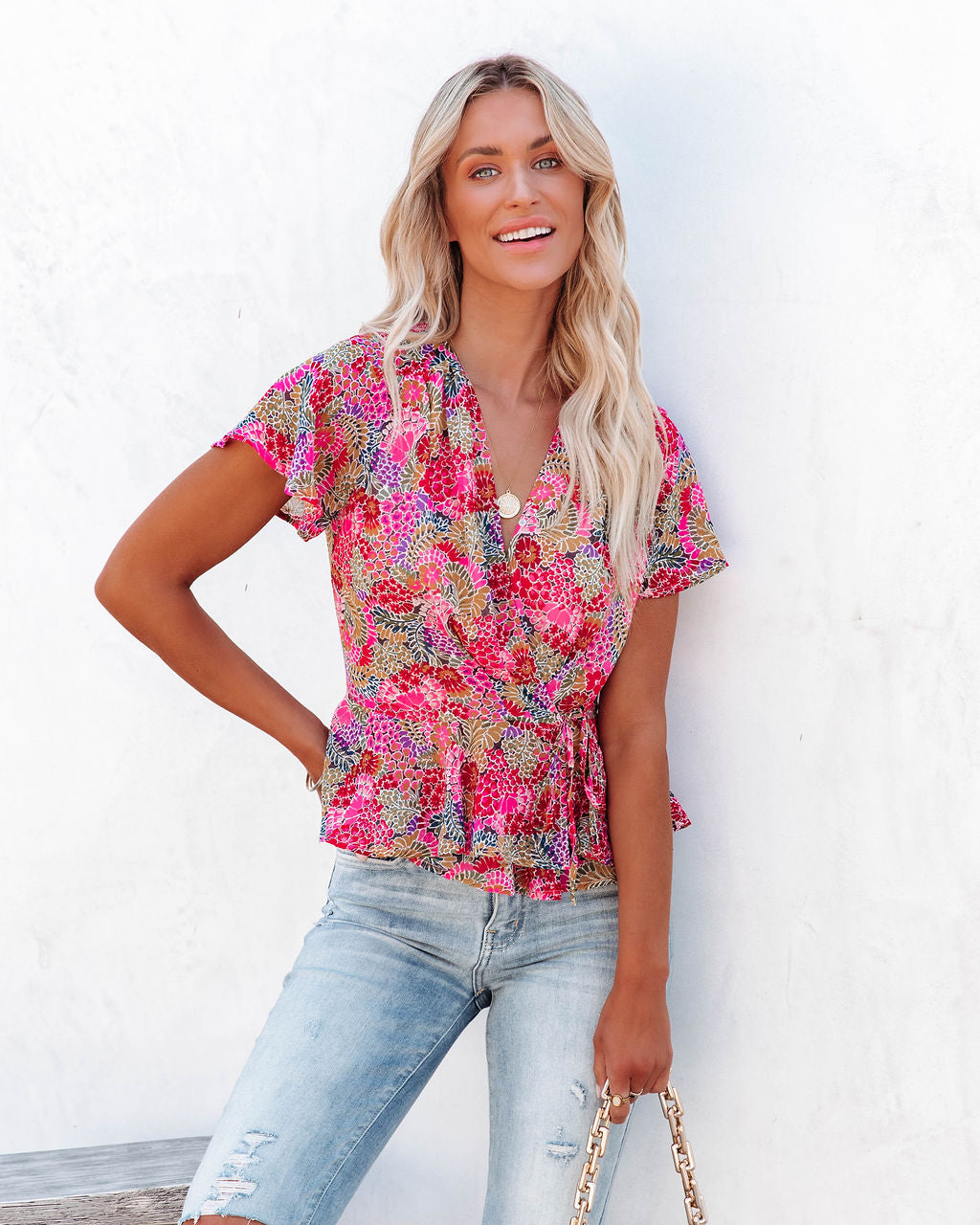 Villa For The Summer Floral Wrap Top - FINAL SALE - Se7enfashion