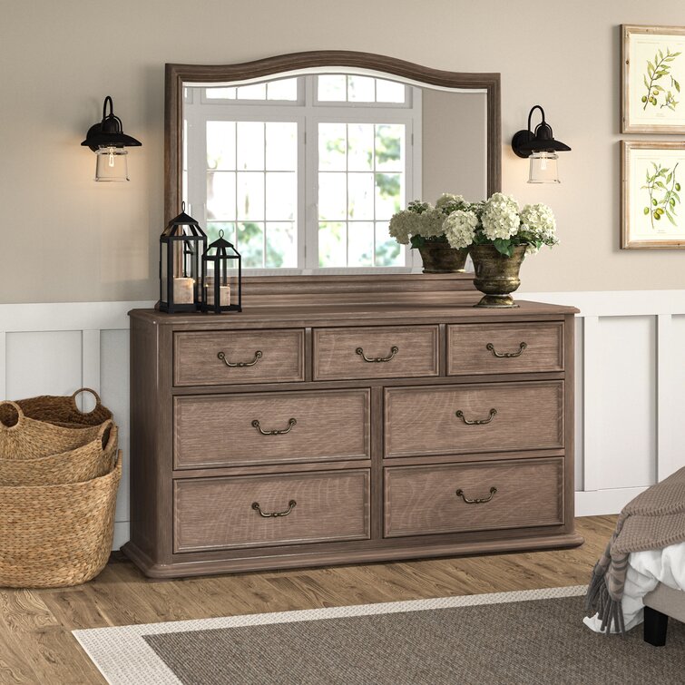 WAYFAIR Diane 7 Drawer 66'' W Dresser With Mirror