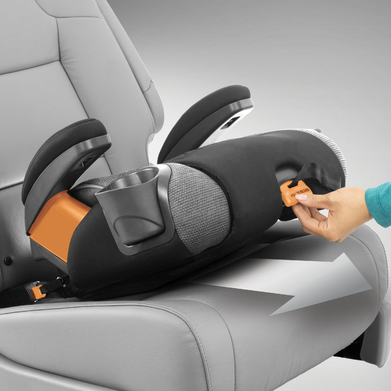 Chicco KidFit Zip Plus 2-in-1 Belt Positioning Booster Car Seat - Taurus (Black/Grey). New - Image 3