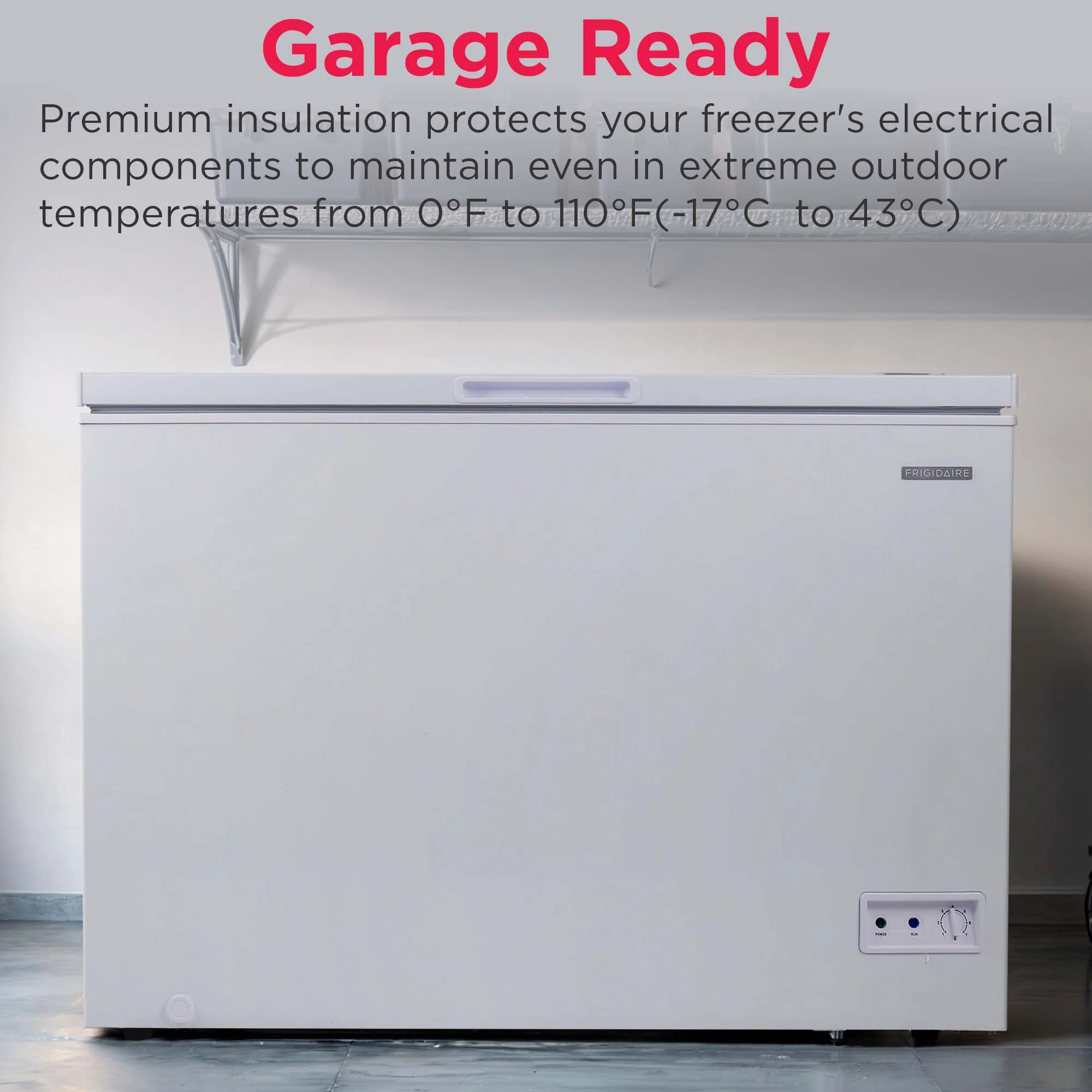 Frigidaire 10.3 Cu. ft. Chest Freezer, Garage Ready, EFRF1005, White - Image 6