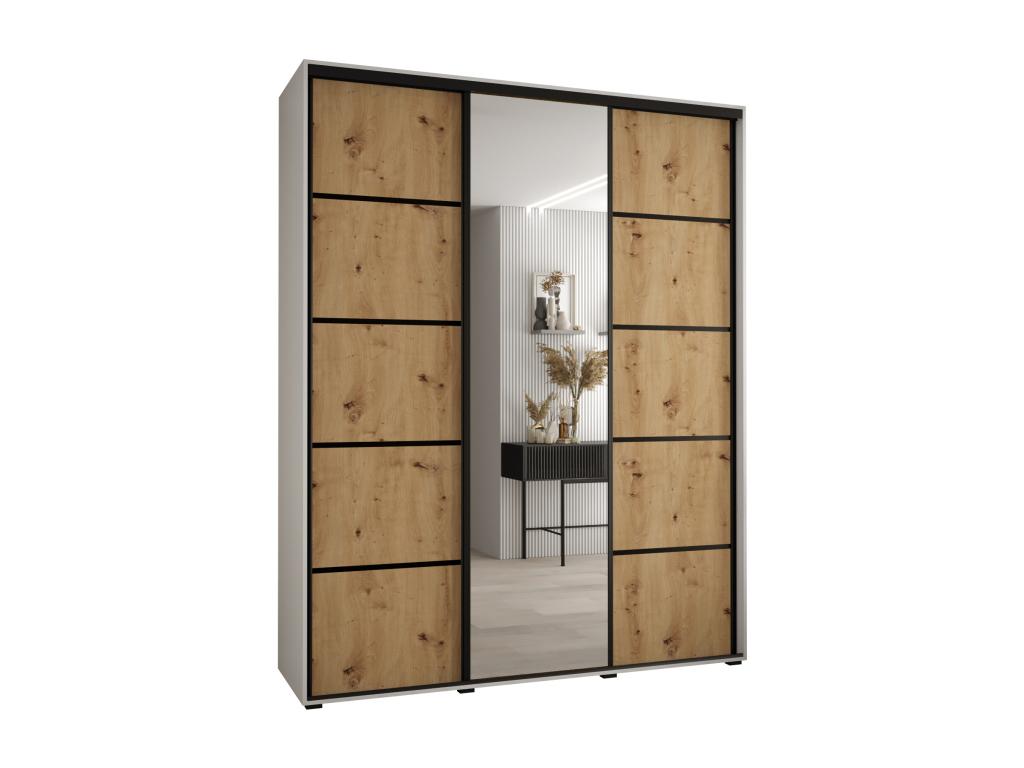 ARMARIO Abodeia 5 DE PUERTAS CORREDERAS 235 - 2/190/45 3 puertas Blanco/Artisan/Negro