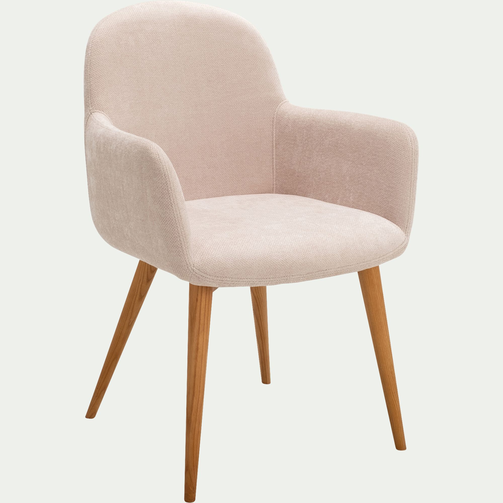 CORI - Chaise en tissu avec accoudoirs - beige