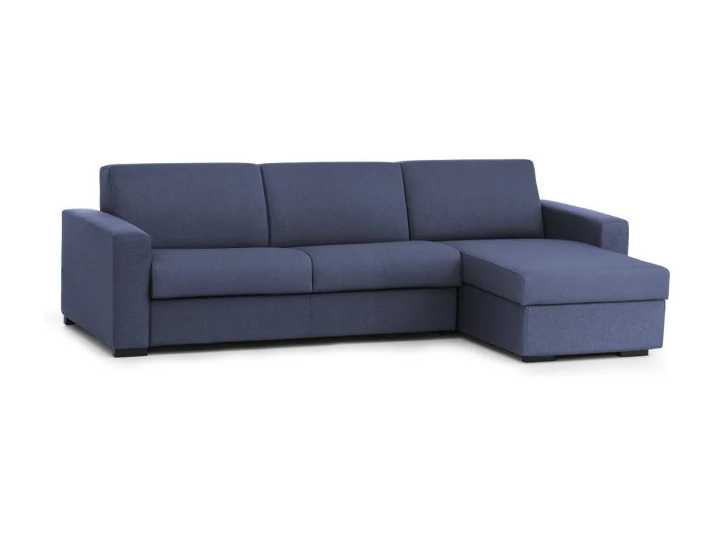 Sofa cama Hogarve Sofá de esquina Made in Italy Sofá con apertura giratoria con contenedor reversible Peninsula con reposabrazos delgados 47294ixqo