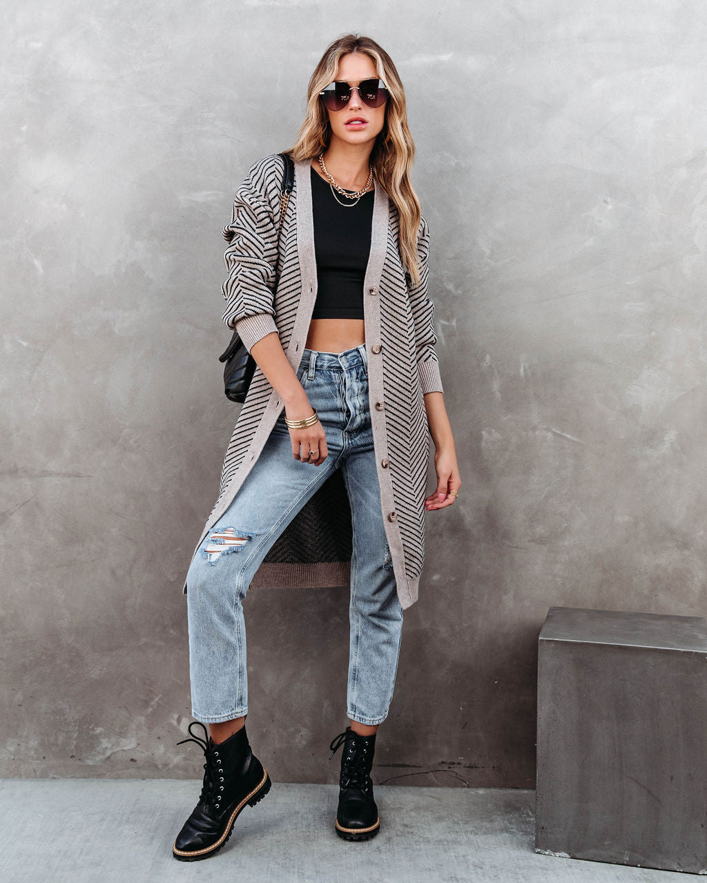 Lost In A Dream Striped Cardigan - Se7enfashion
