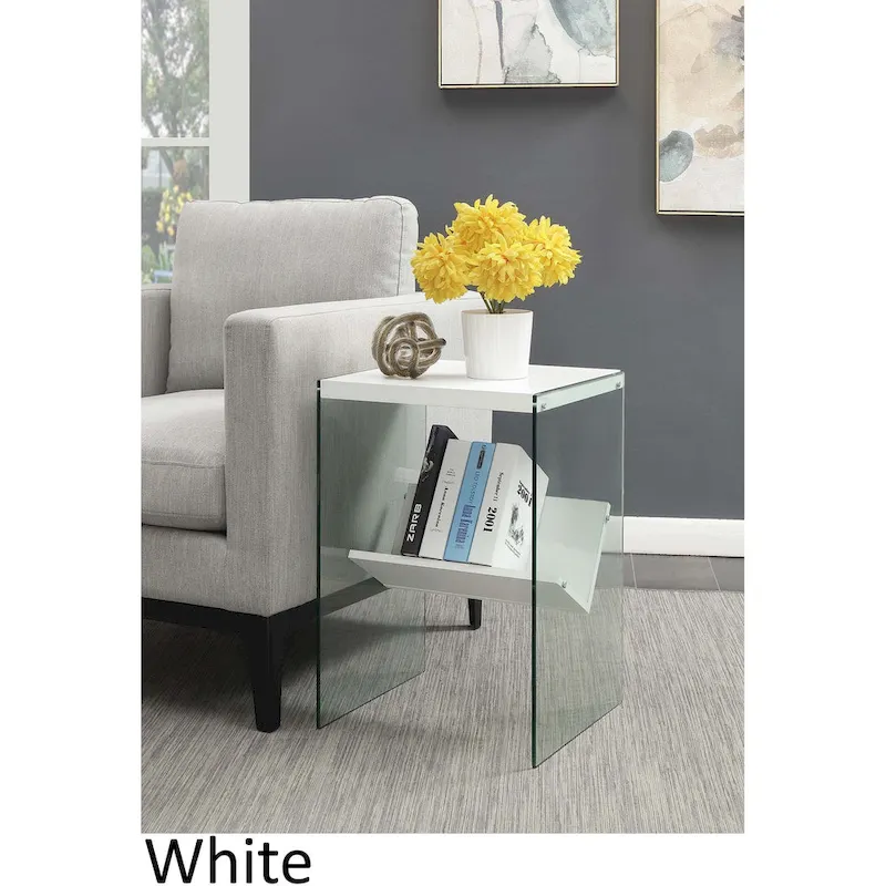 SoHo Glass End Table with Shelf by Convenience Concepts