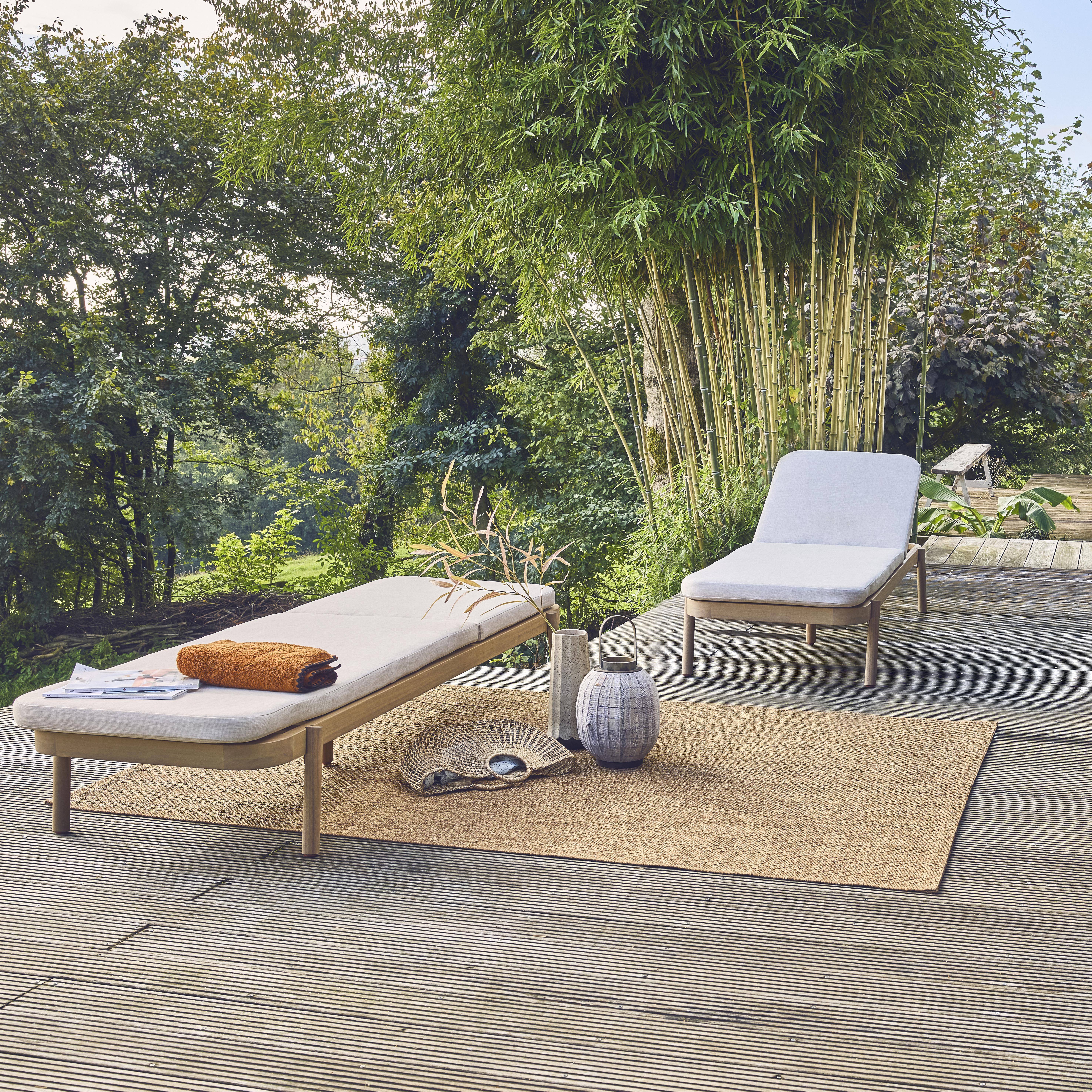 Punta cana - Tumbona de madera de acacia y reclinables, set de 2