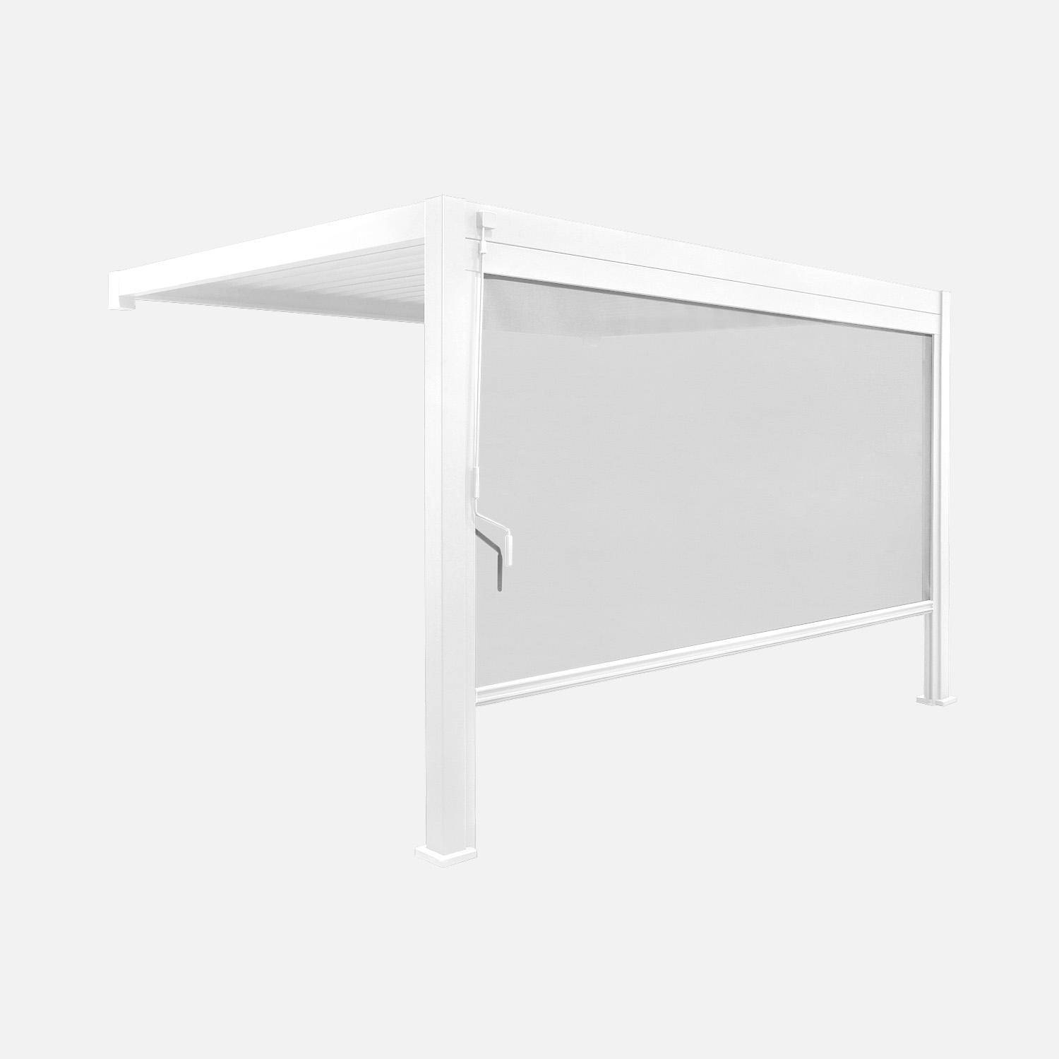 Triomphe 3x4m adosada + accesorio - Pérgola bioclimática de aluminio adosada 3x4m + 1 toldo 4m