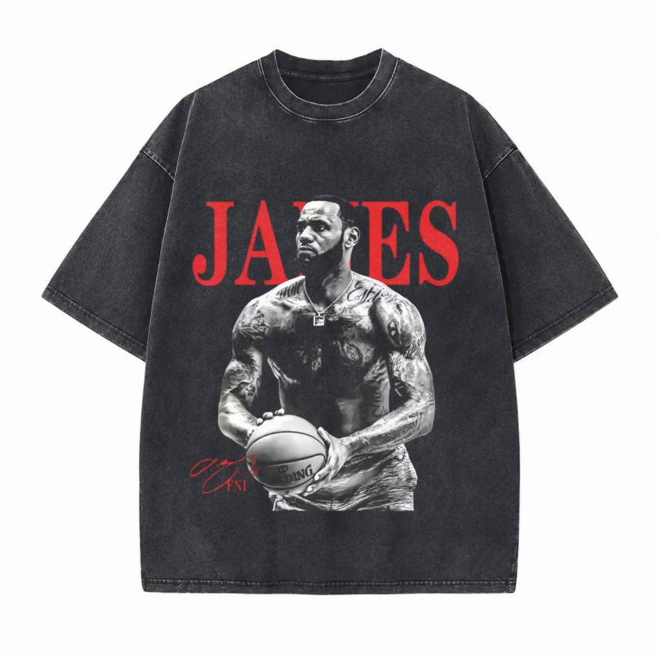 NBA Star Intense Training Printed Unisex Washed T-Shirt