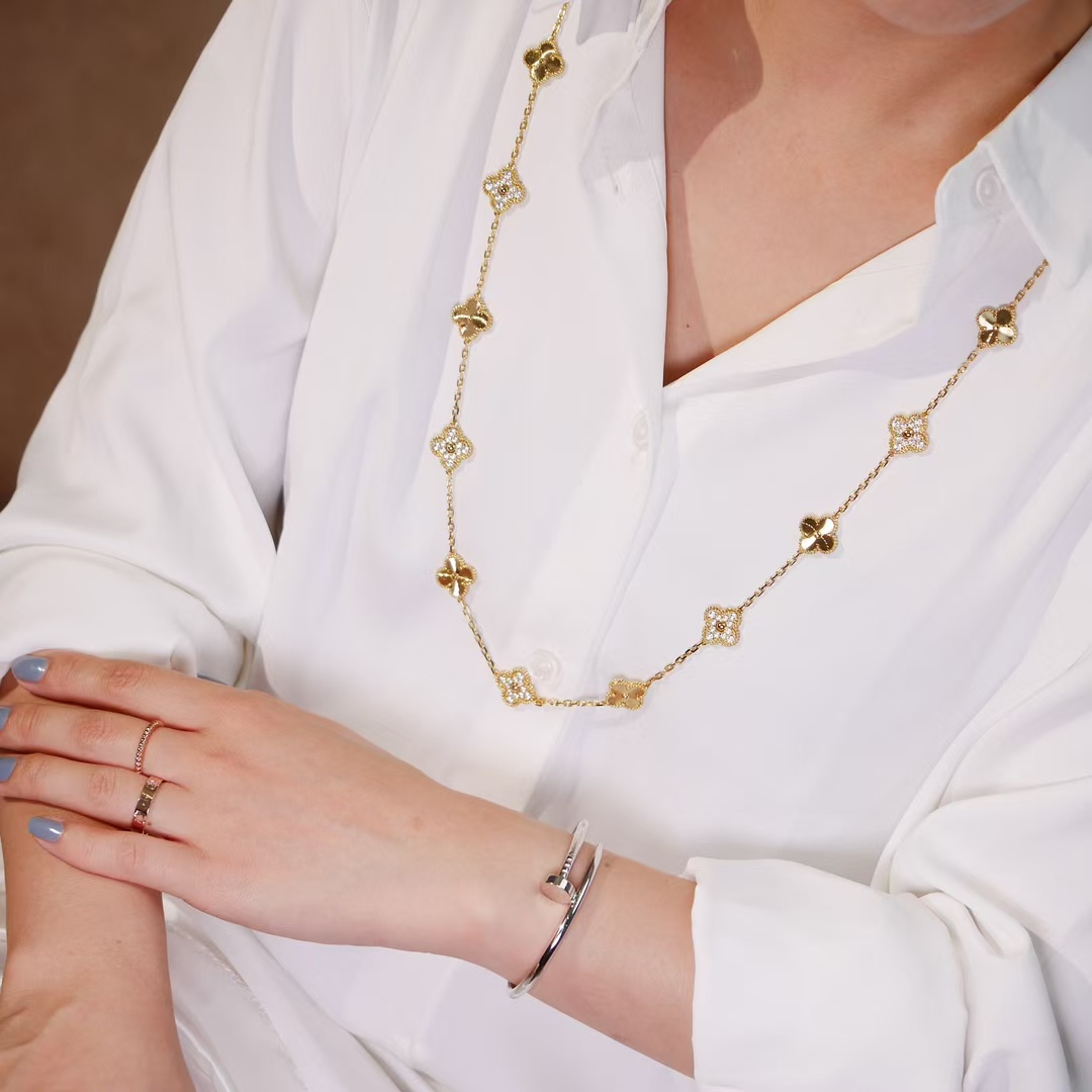 VCA Vintage Alhambra Long Necklace, 20 Motifs - Original Replica Club