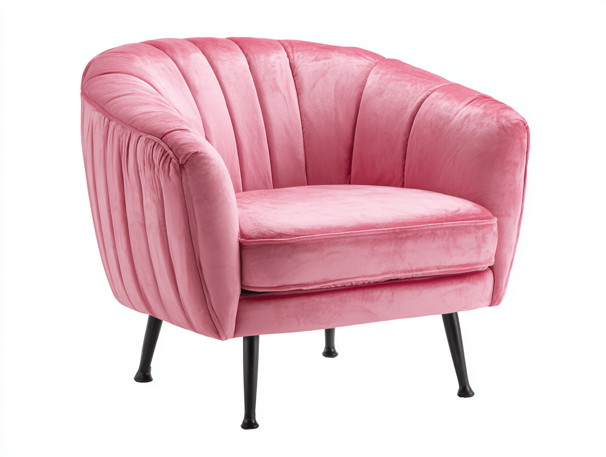 Sillón tapizado en terciopelo – rosa – estilo moderno