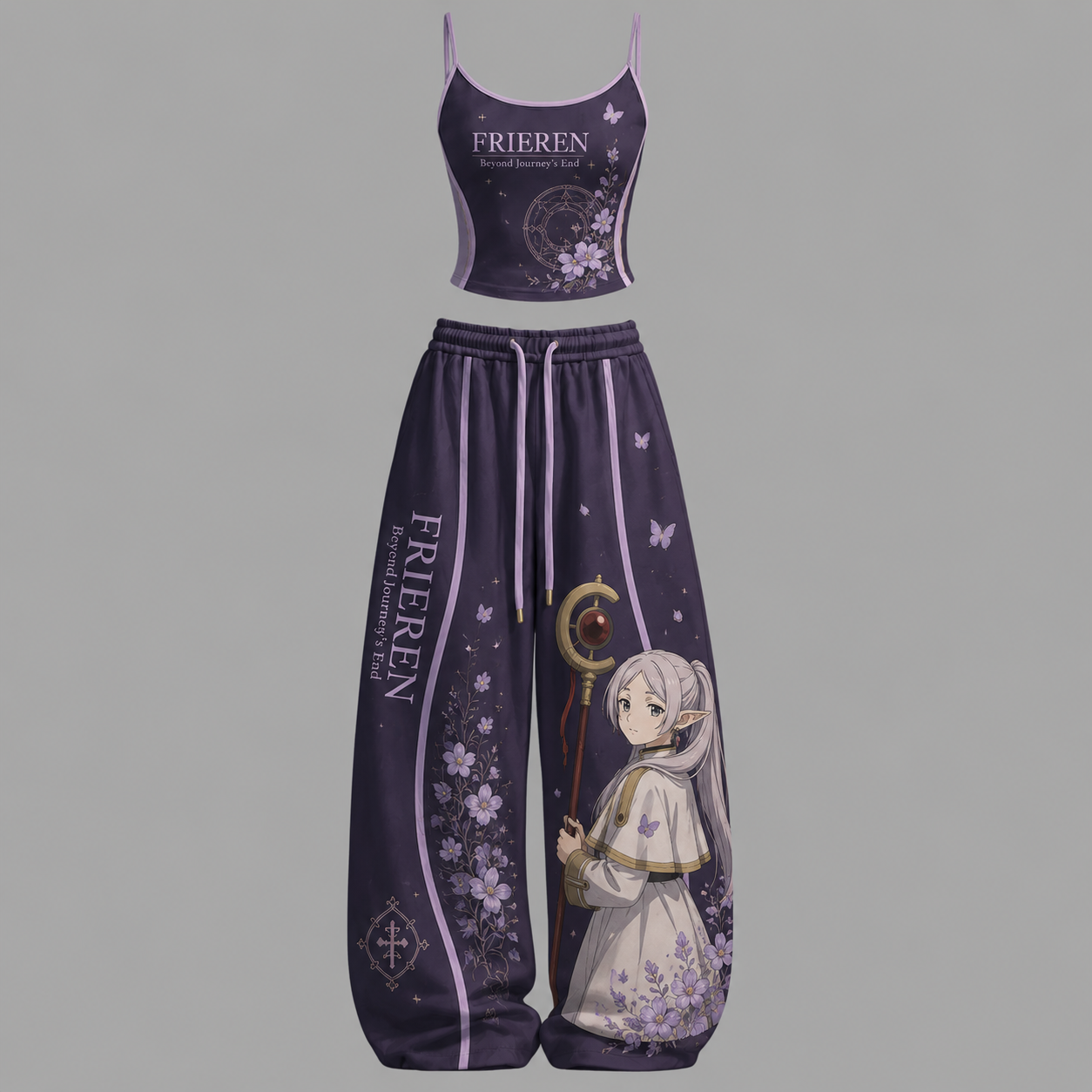 Frieren Top & Elasticated Trousers Two-Piece Set TeeThreads Sustain the Scene with Custom Apparel