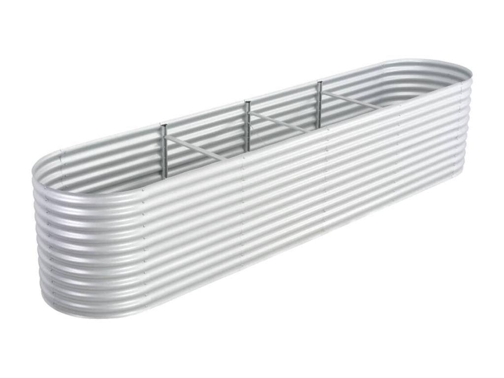 Arriate de acero galvanizado plateado 400x80x81 cm