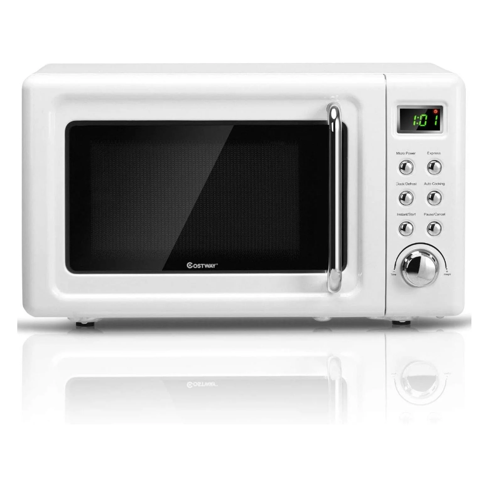 Small Microwave, 0.7Cu.ft 700 Watt Countertop Microwave with 5 Micro Power Defrost & Auto Cooking Function, Stainless Steel Interior, LED Display, Microwave for Kitchen, RV, Dorm ?(White) - Image 7