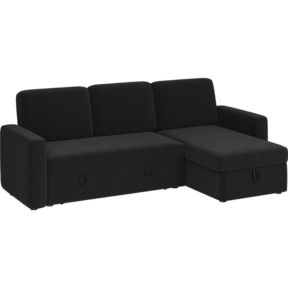 Alden Design Reversible Sectional Sofa with USB & Type-C Ports for Livingroom, Light Gray - Image 18