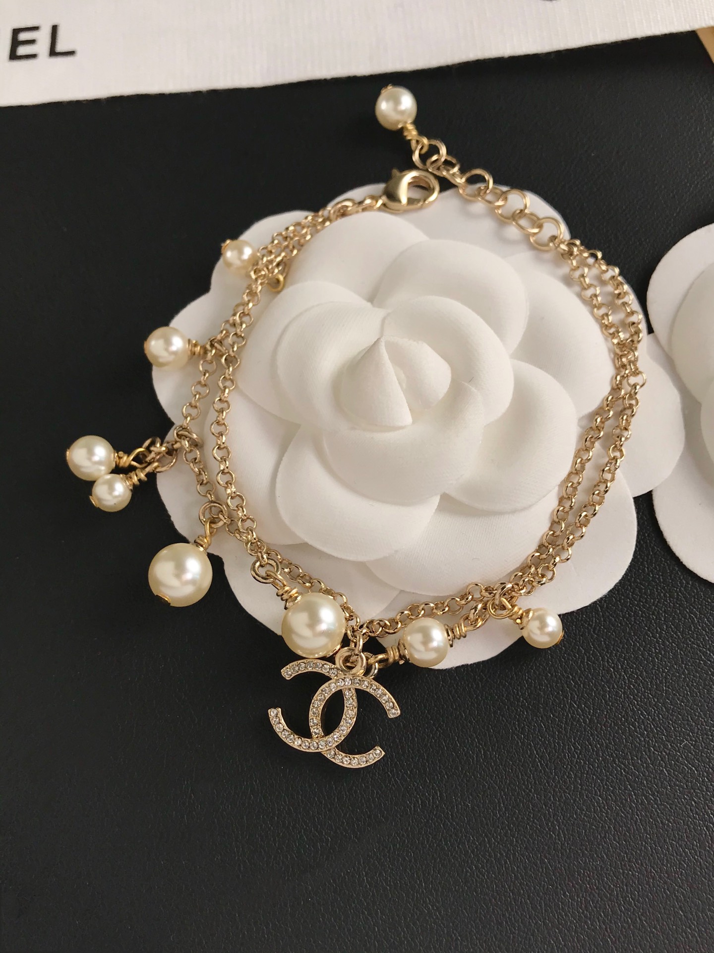 Chanel Dainty Two Layers Chain Pearl Bracelet - Original Replica Club