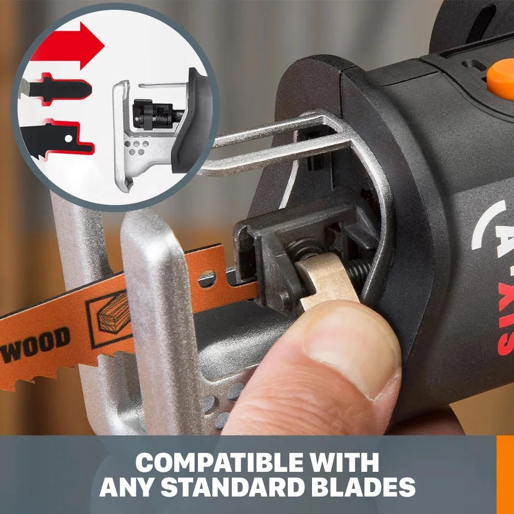 Worx 20V Power Share Axis Cordless Reciprocating & Jig Saw - WX550L.9 - Image 3 Worx 20V Power Share Axis Cordless Reciprocating & Jig Saw - WX550L.9 - Image 3