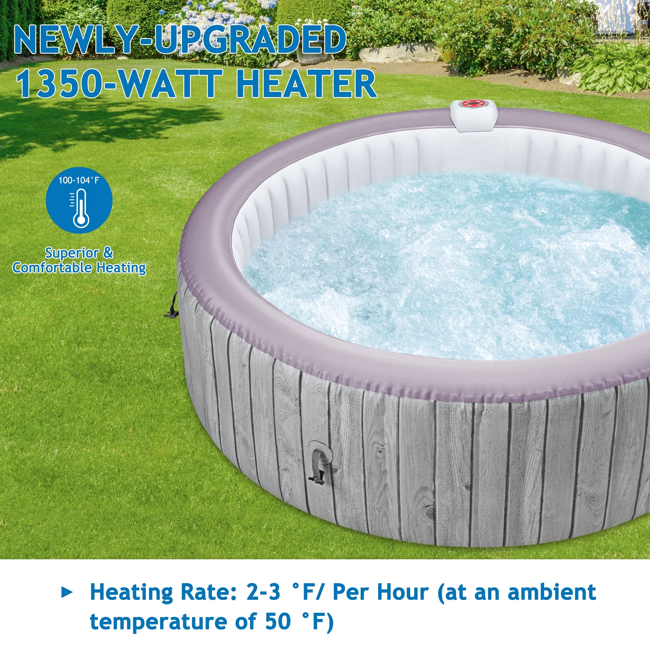 SEGMART 4-6 Person Inflatable Hot Tub Spa with 130 Jets, 82" Outdoor Spa Blow Up Hottub, Outdoor Portable Hottub with Insulated Cover, Floor Protector - Image 17