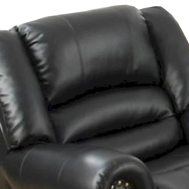 Comfort Plus Black Bonded Leather & Plywood Recliner/Glider