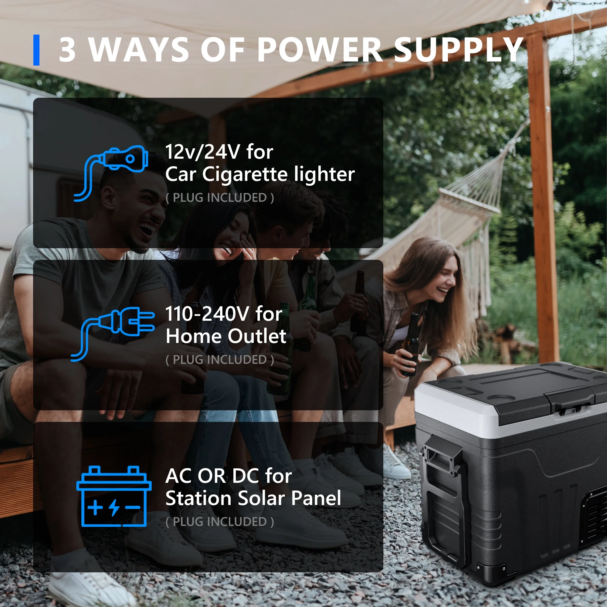 Simzlife 12V Car Refrigerator, 37QT Electric Cooler DC/AC, -4-H~68-H, RV Freezer Fridge Cooler with Wheels & 2 Baskets - Image 14