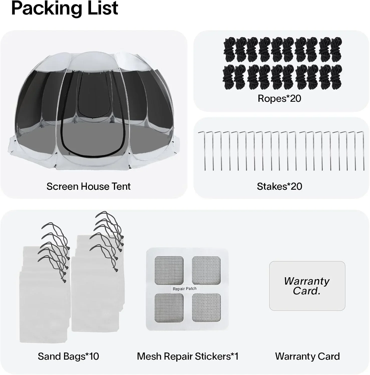 Screen gazebo sleeps 6-10-15 people Igloo-style canopy tent mosquito net on the sides Perfect