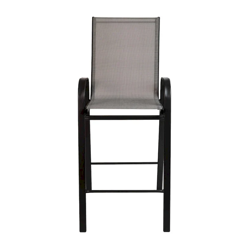 Set of 4 Outdoor Barstools with Flexible Comfort Material - Patio Seating