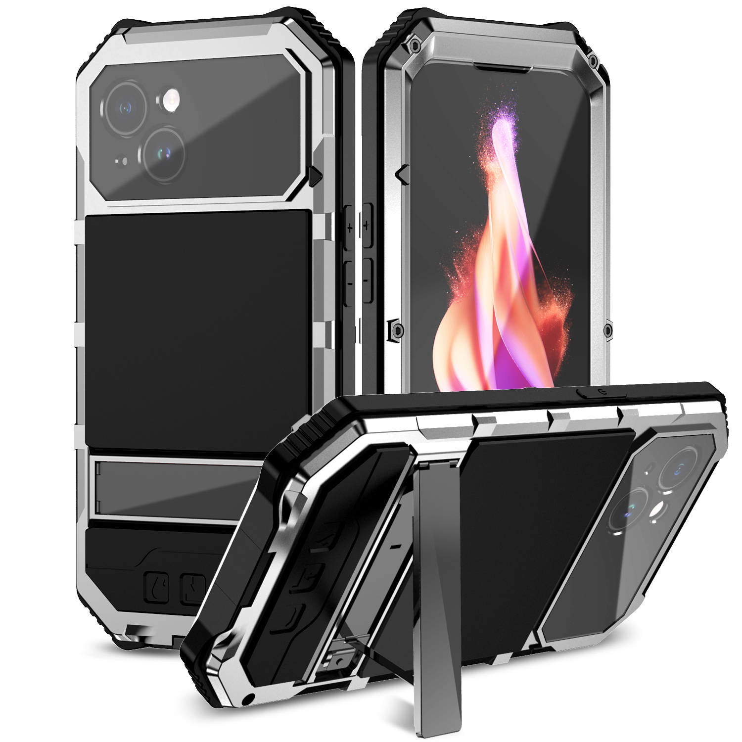 2025 New Triple-Proof Mobile Phone Case with Bracket for iPhone - Upgraded Version