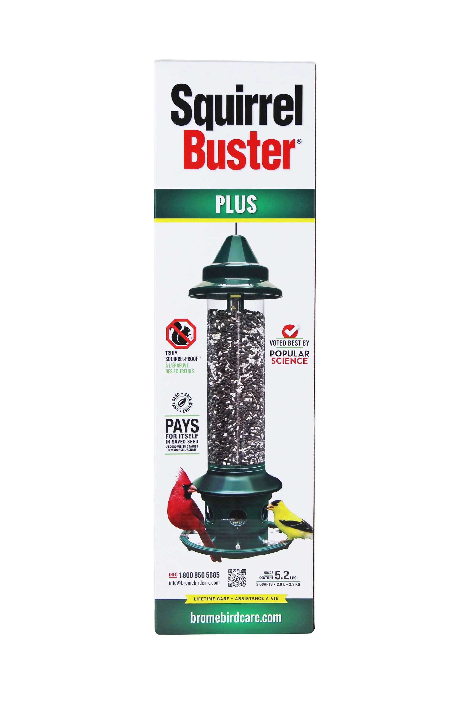 Brome Squirrel Buster Plus Bird Feeder with Cardinal Perch Ring, Squirrel Proof - Image 4