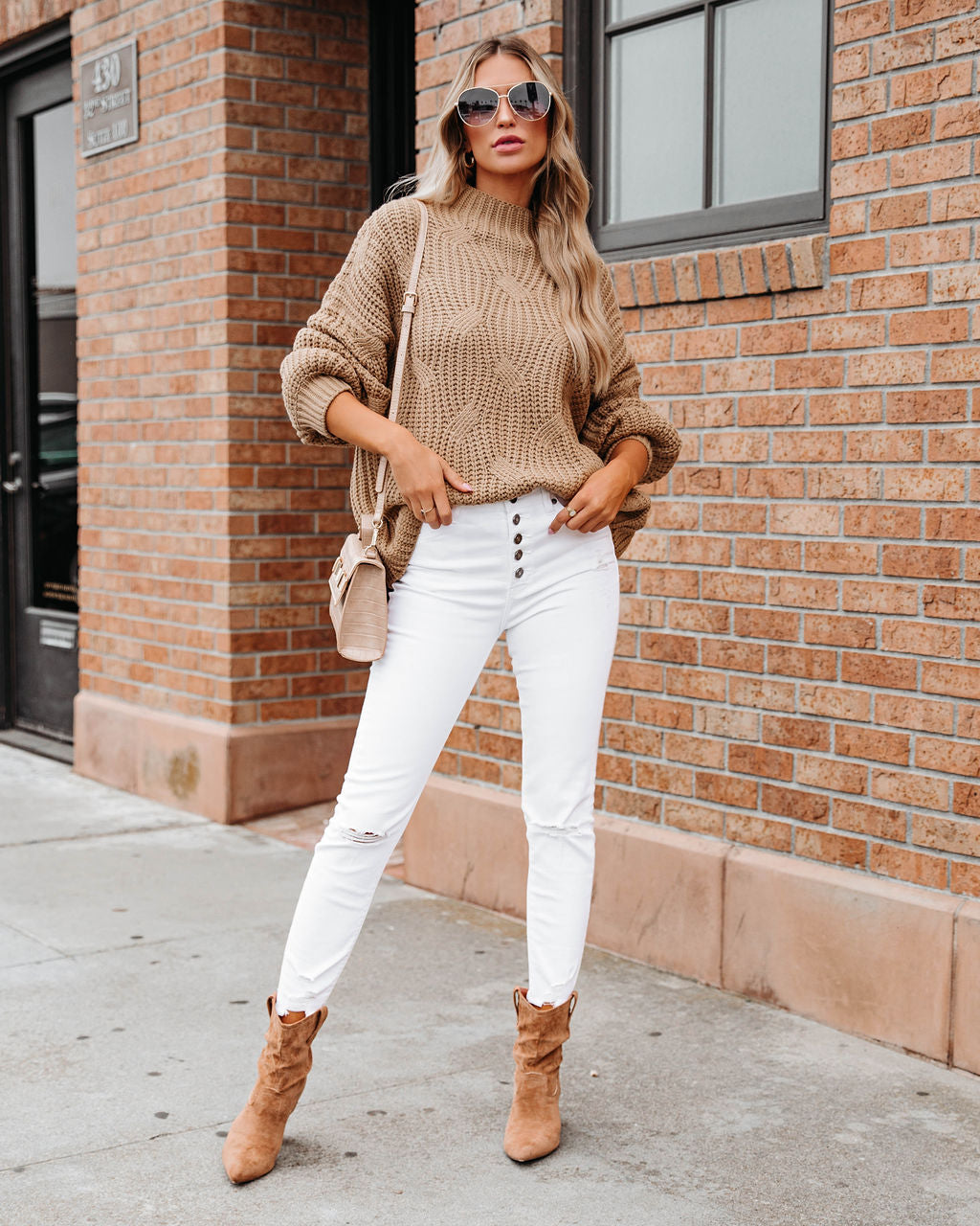 Windy City Knit Sweater - Taupe - SALE - Se7enfashion