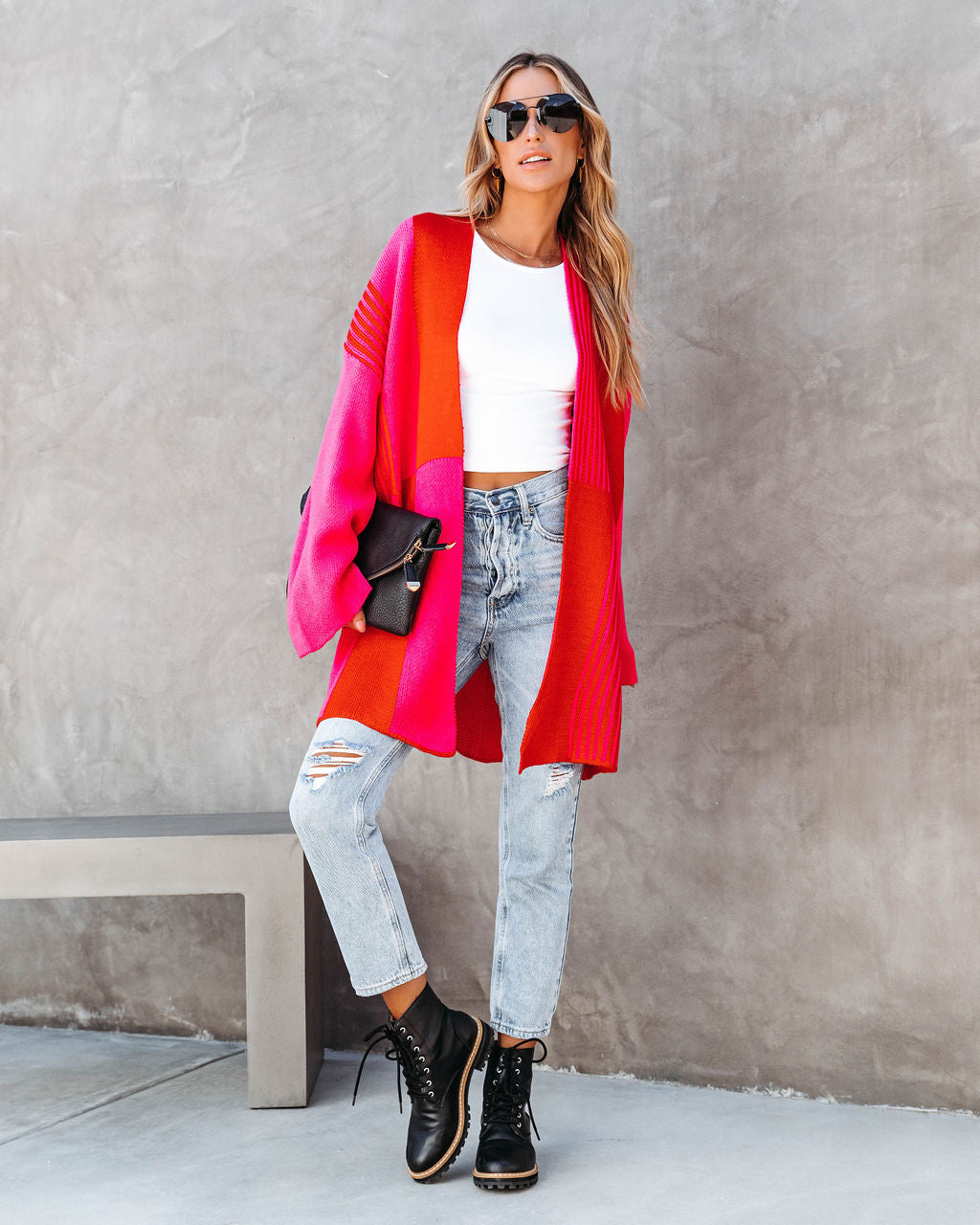 You Got This Colorblock Knit Cardigan - Se7enfashion