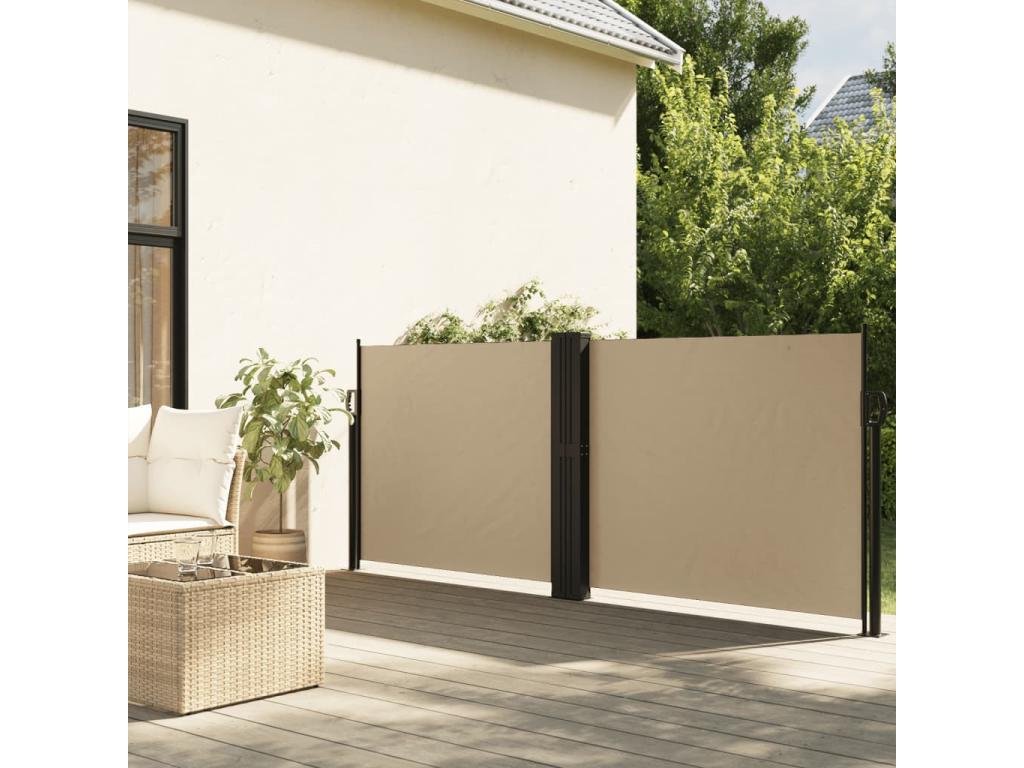 Toldo lateral retráctil beige 140x1000 cm