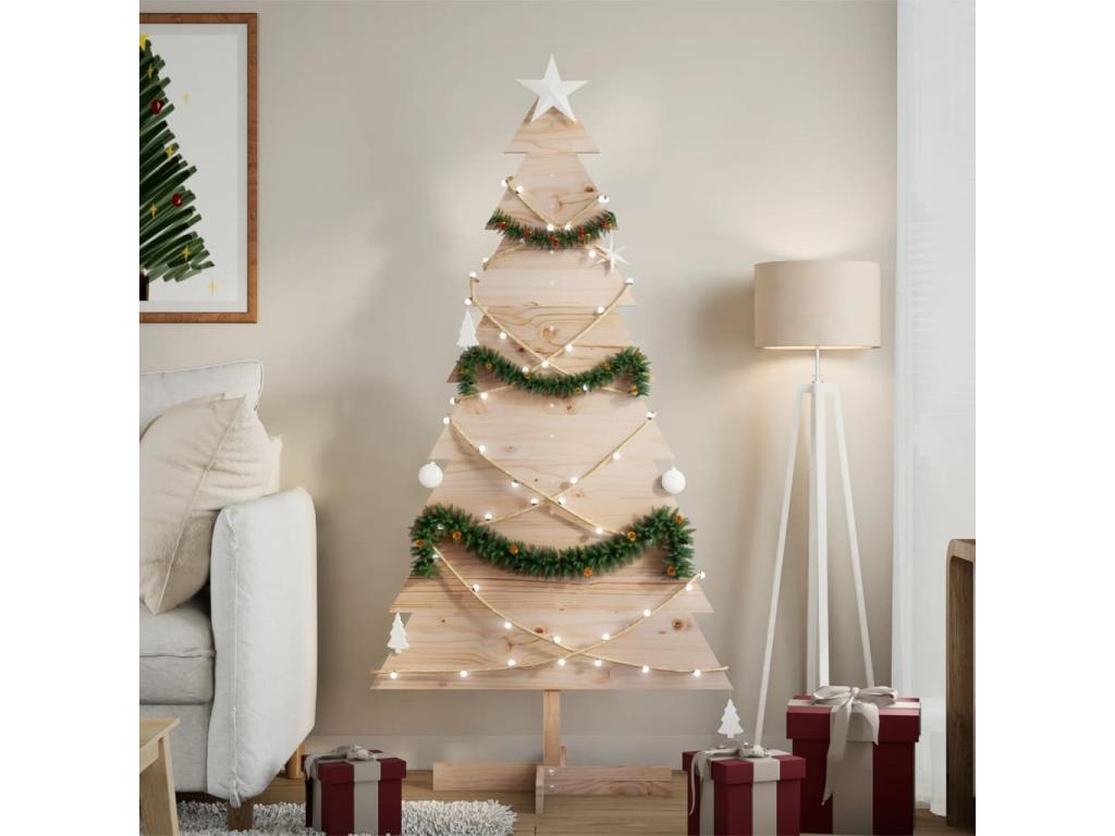Árbol de Navidad de madera para decoración 150 cm madera maciza de pino