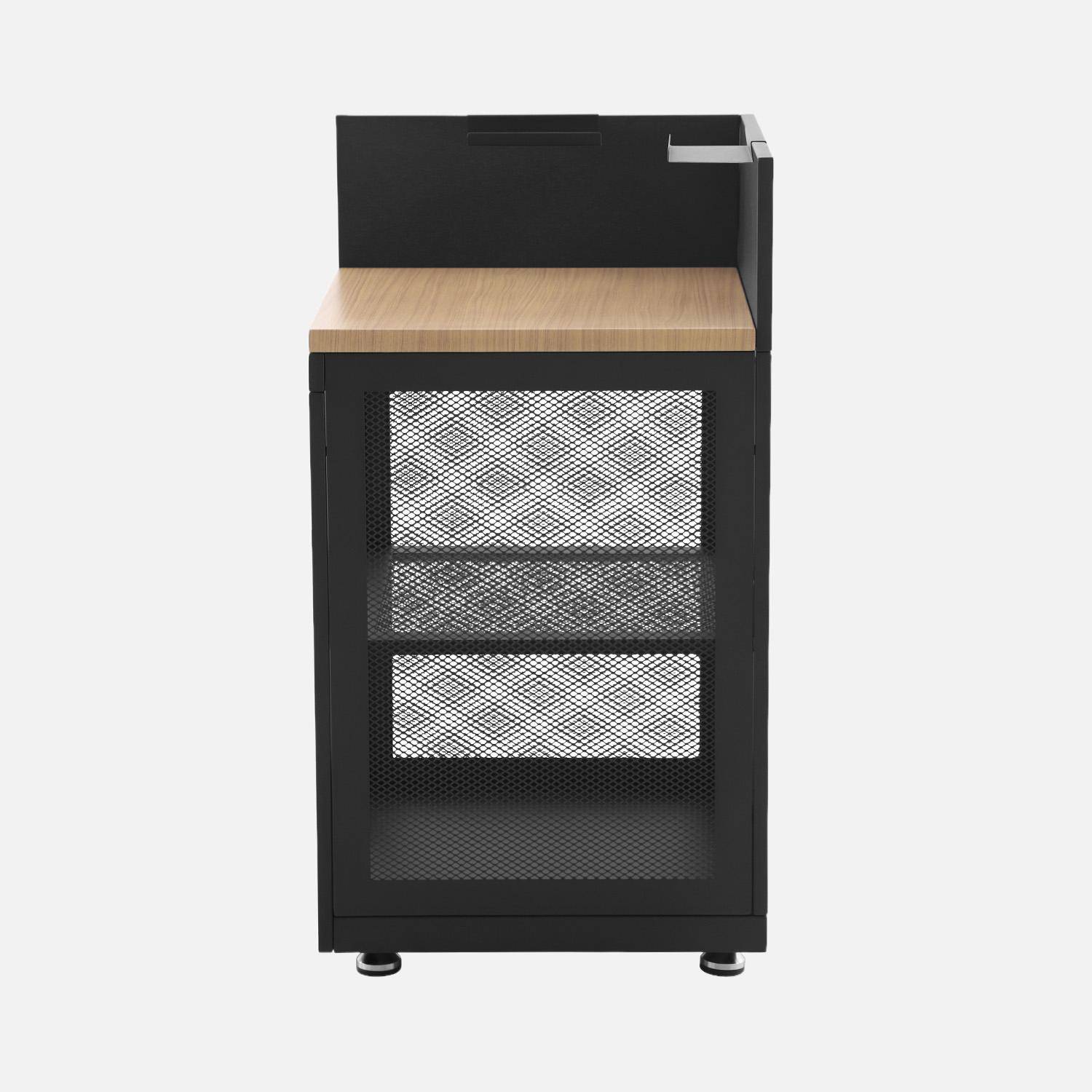 Milos - Cocina exterior de acero y decoración de madera 1 estante, 60cm