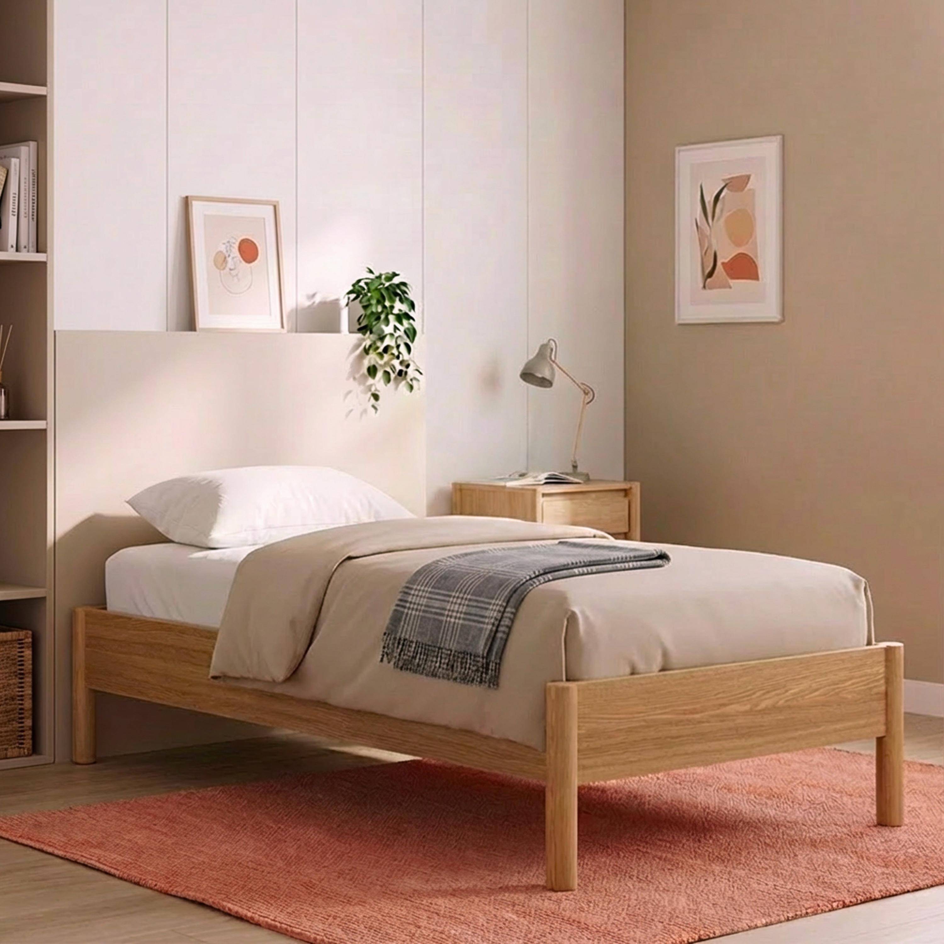 Harmony - Cama con somier de láminas 90x190cm decoración madera