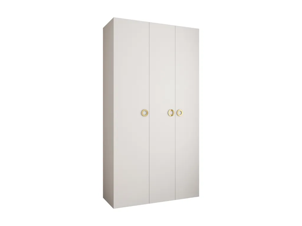 Armario Hogarve 1 con puertas batientes 245.5/130/40 3 puertas (blanco/oro) 62358bhmf