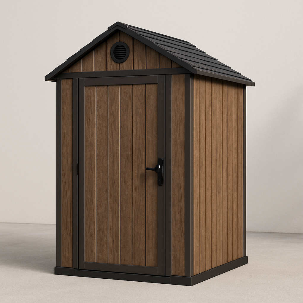 Caseta de jardín de resina 160x150x210 marrón/negro YIvEPgV401Pc