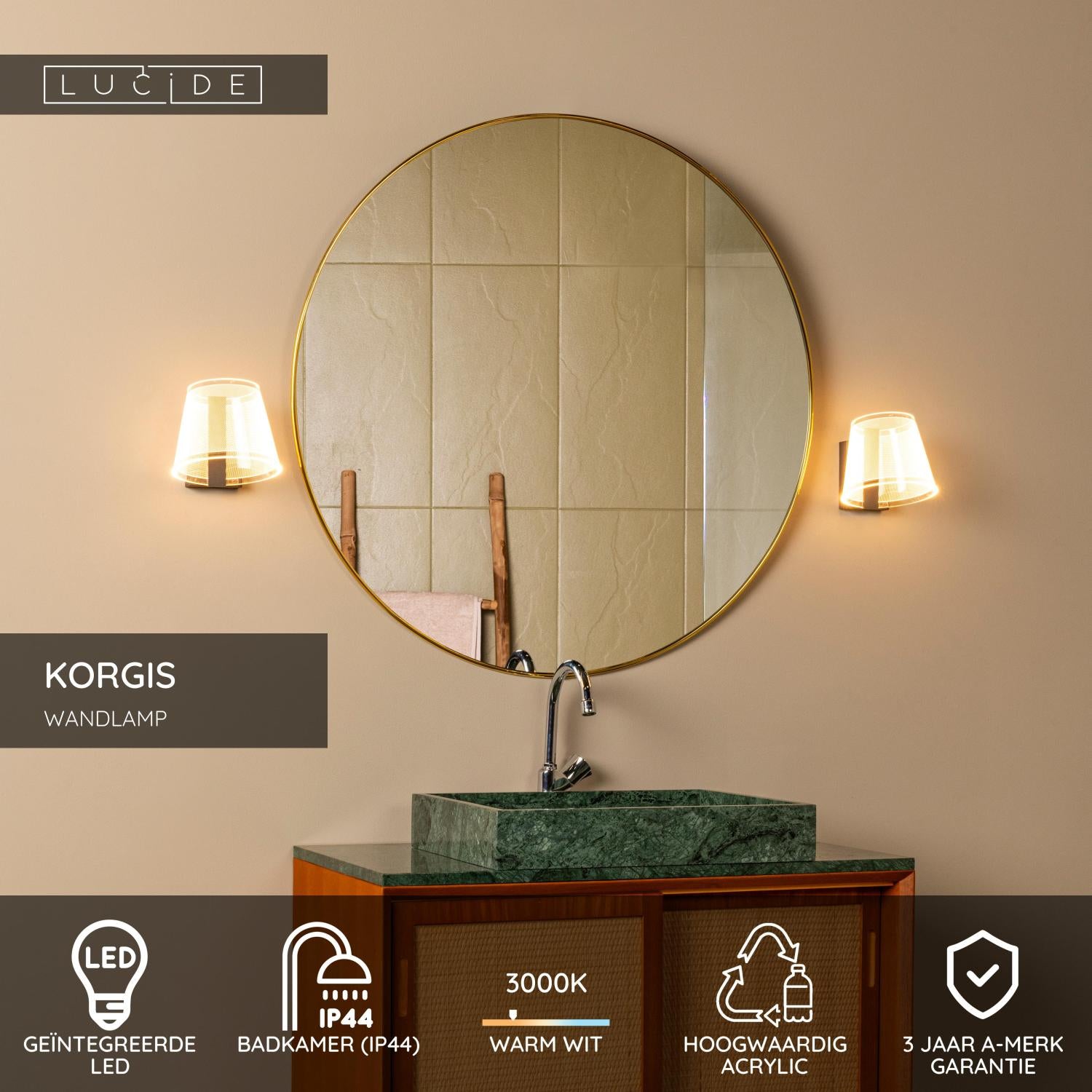 Lucide KORGIS Wandlamp - Transparant