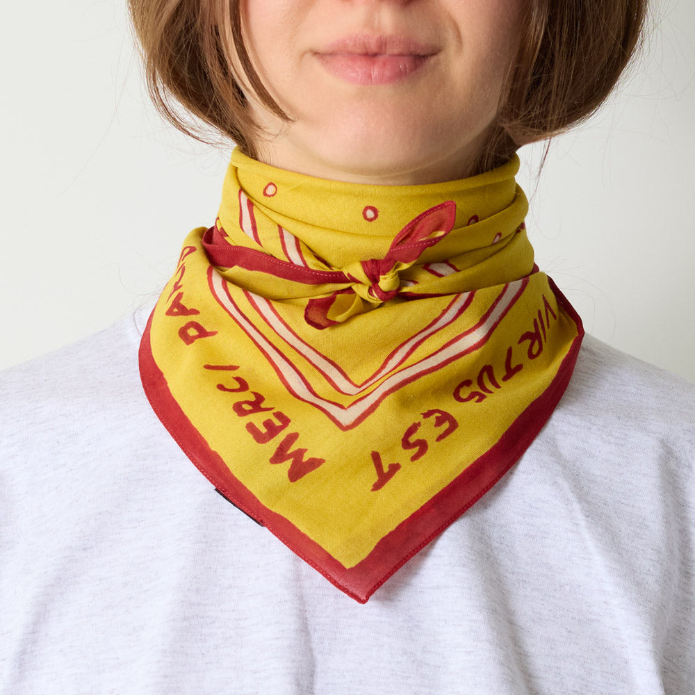Merci - Bandana Ars Vivendi Virtus Est - Rouge & Jaune