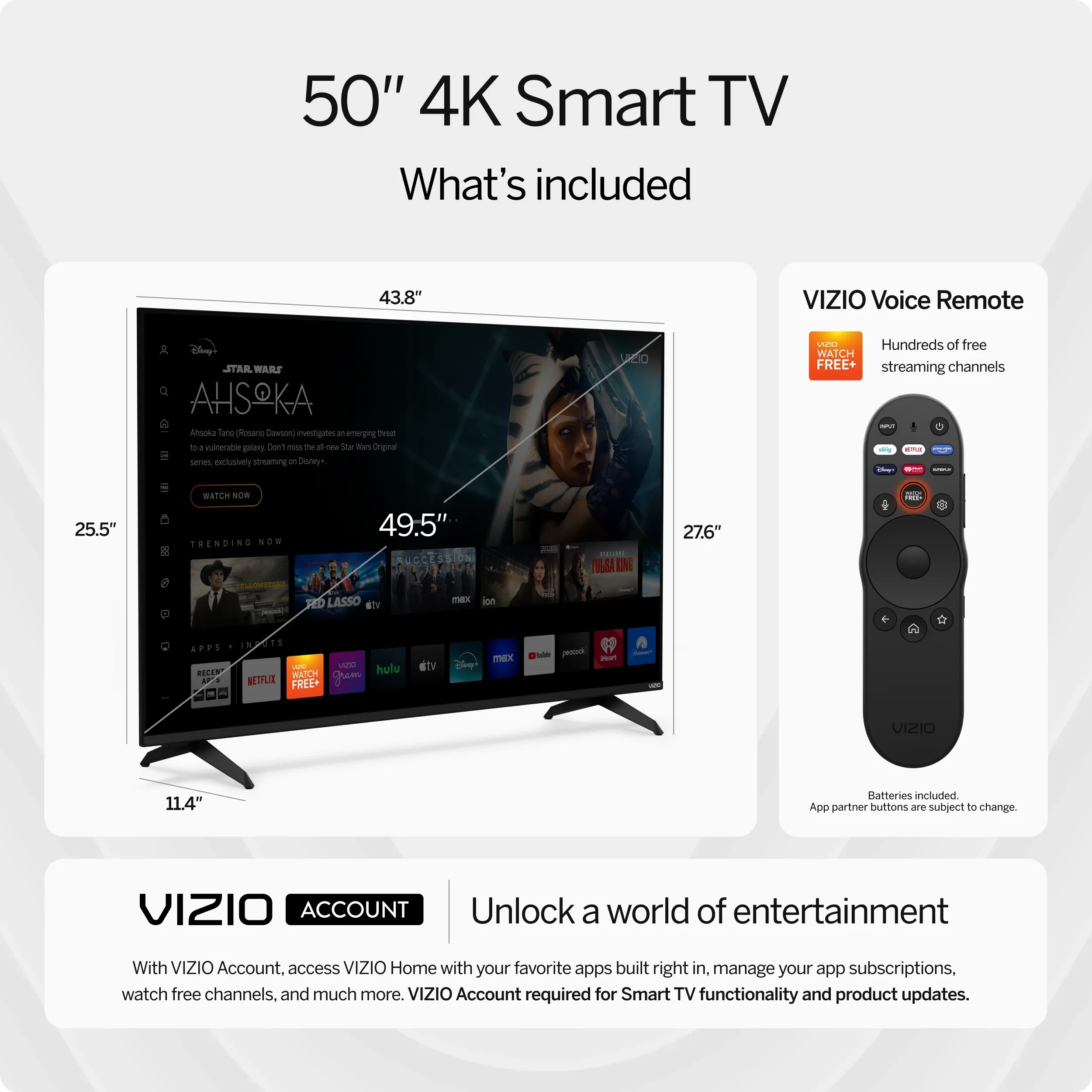 VIZIO 50 inch Class 4K UHD LED HDR Smart TV - V4K50M-08 - Image 3 VIZIO 50 inch Class 4K UHD LED HDR Smart TV - V4K50M-08 - Image 3