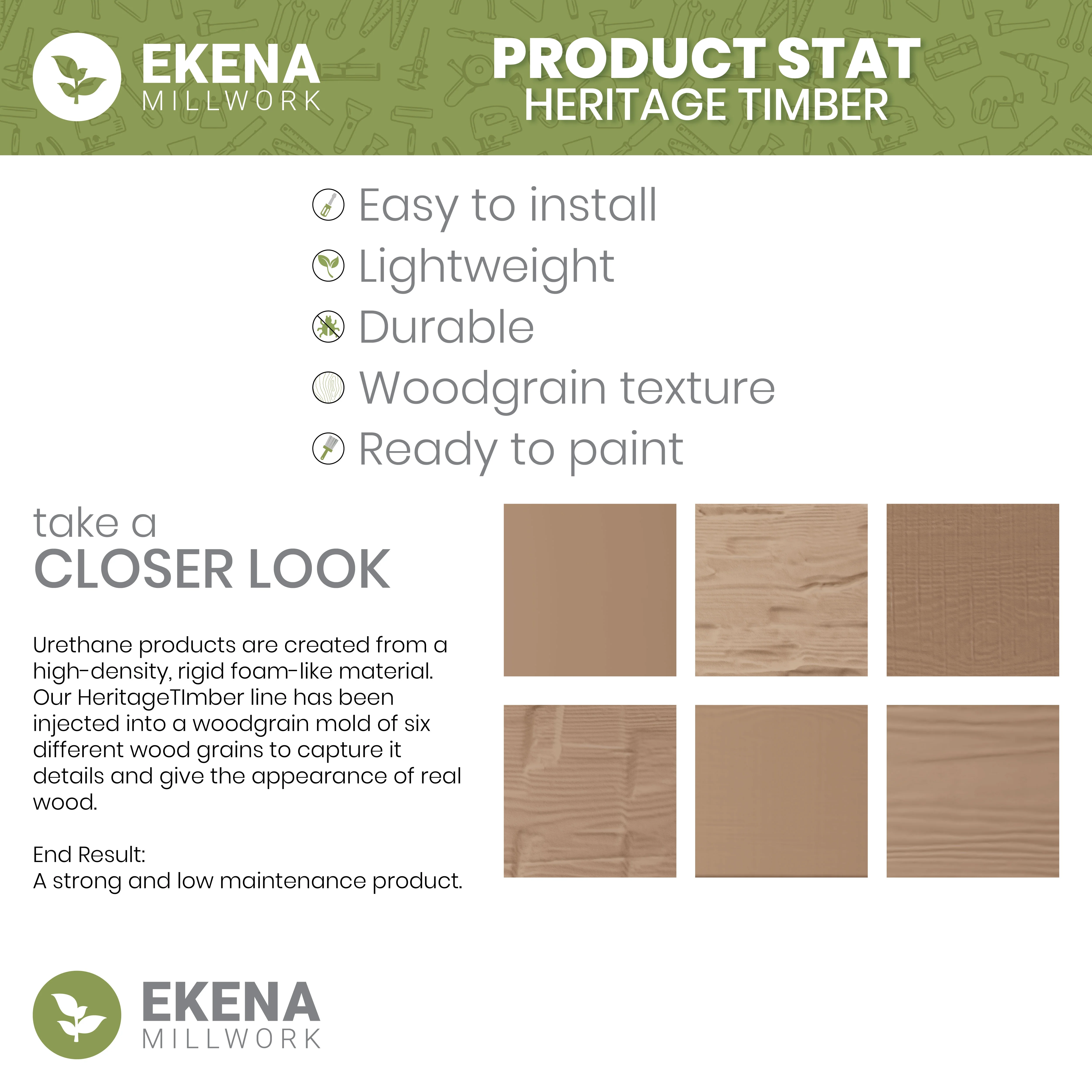 Ekena Millwork 3 1/2"W x 3 1/2"H x 120"L 3-Sided (U-Beam) Salvaged Timber HeritageTimber Faux Wood Ceiling Beam, Kona Brown - Image 14