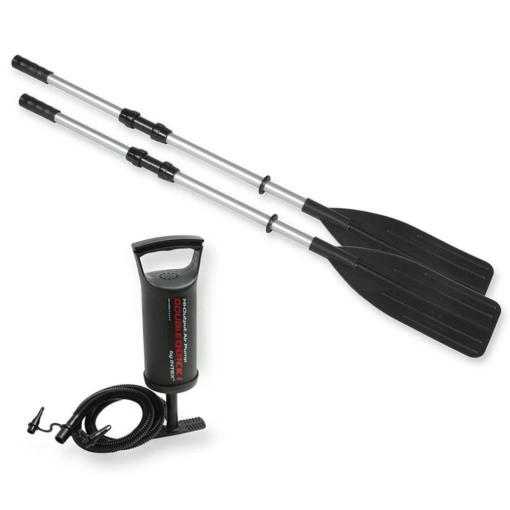 Intex 5 Person Fishing Boat Set w/2 Oars & Eight Speed Trolling Motor - Image 11