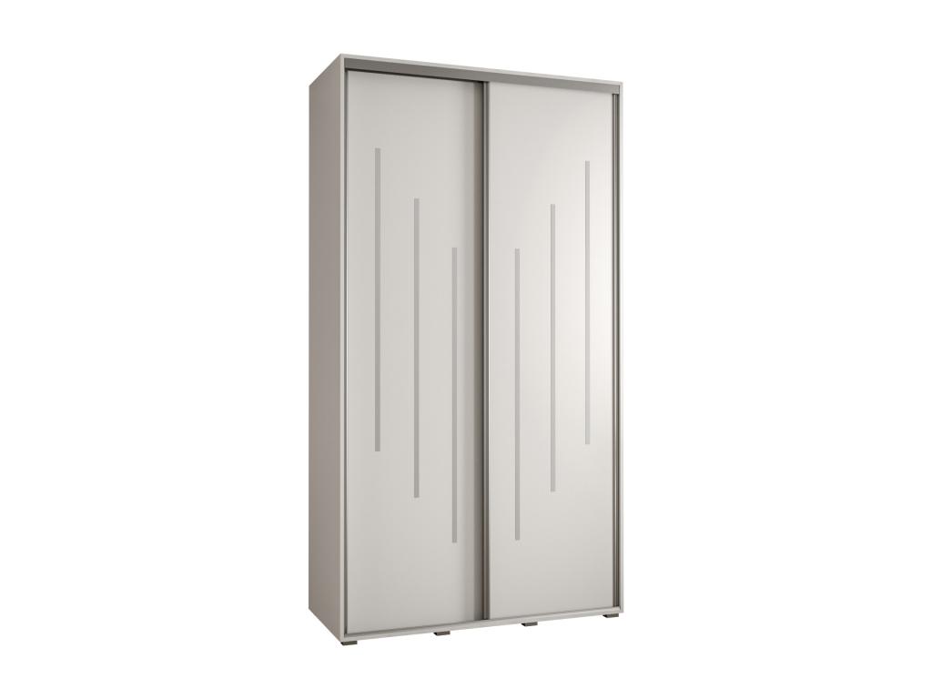 ARMARIO DAVOS 8 DE PUERTAS CORREDERAS 235,2/140/60 2 puertas (Blanco/Blanco/Plata)