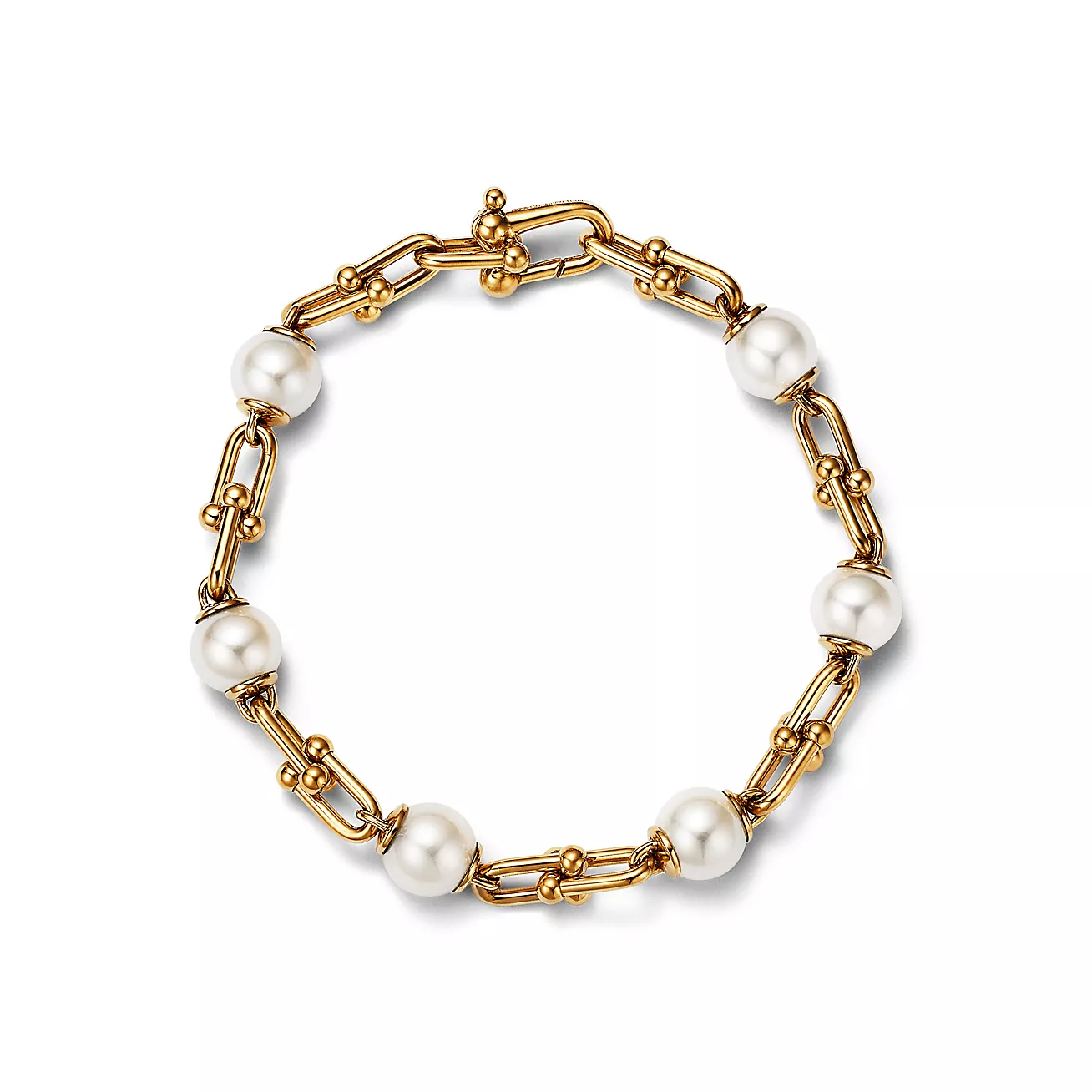 Tiffany HardWear Link Bracelet with Freshwater Pearls - Original Replica Club