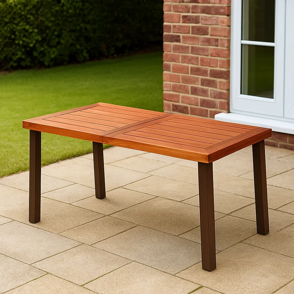 Mesa de comedor de terraza,marrón,madera,adecuado para jardín,172x81x76 cm